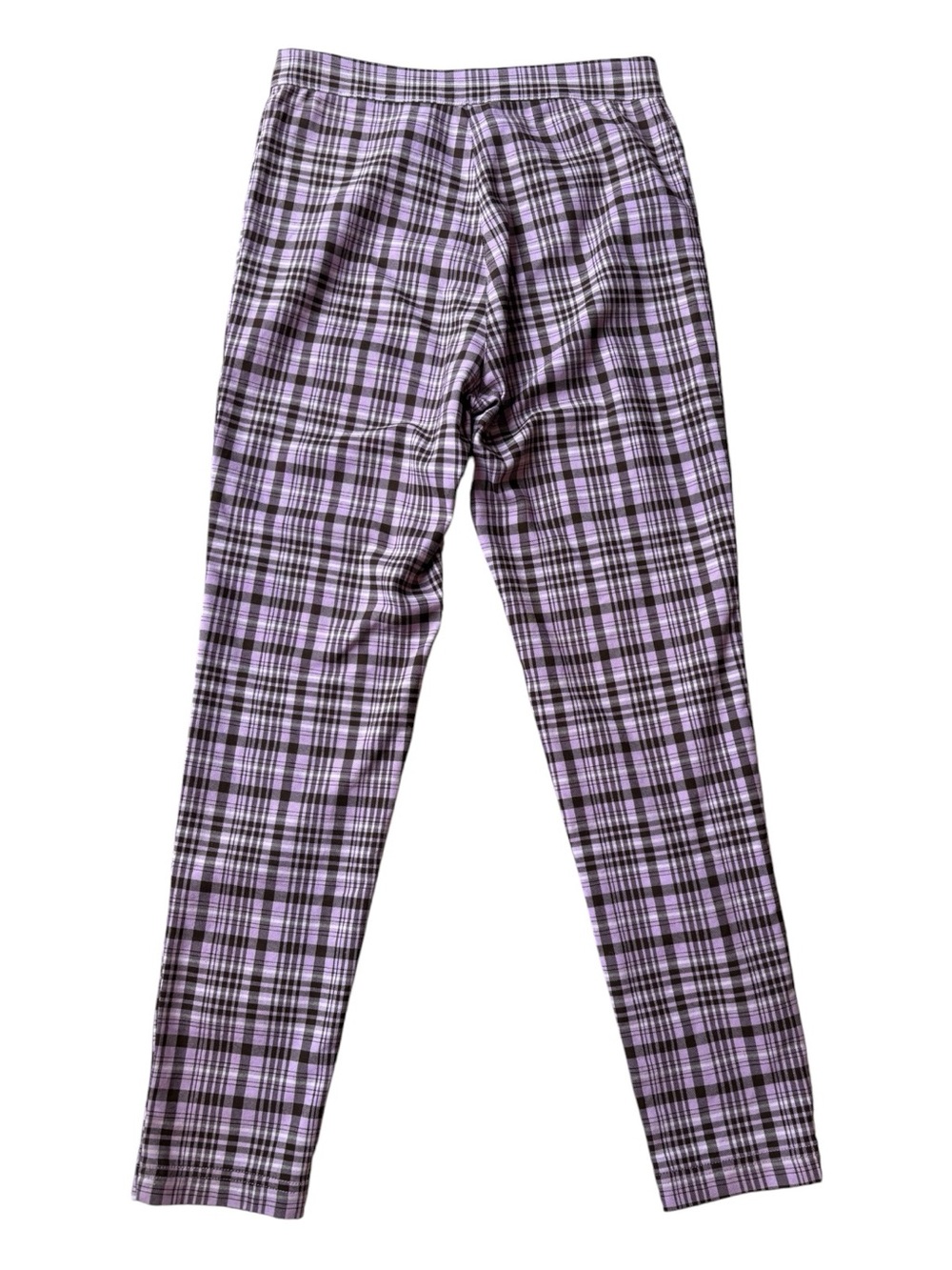 Urban Outfitters Purple Plaid Zip Pants High Rise Stretch Size 6 - Picture 3 of 8
